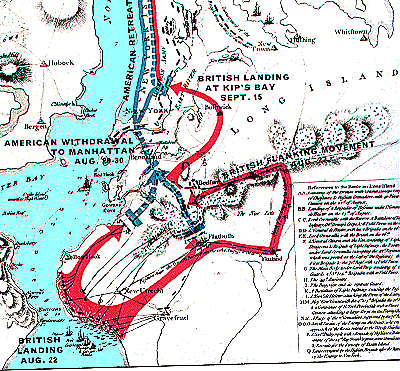 Map of The Battle Of Brooklyn and New York 
Harbor 1776